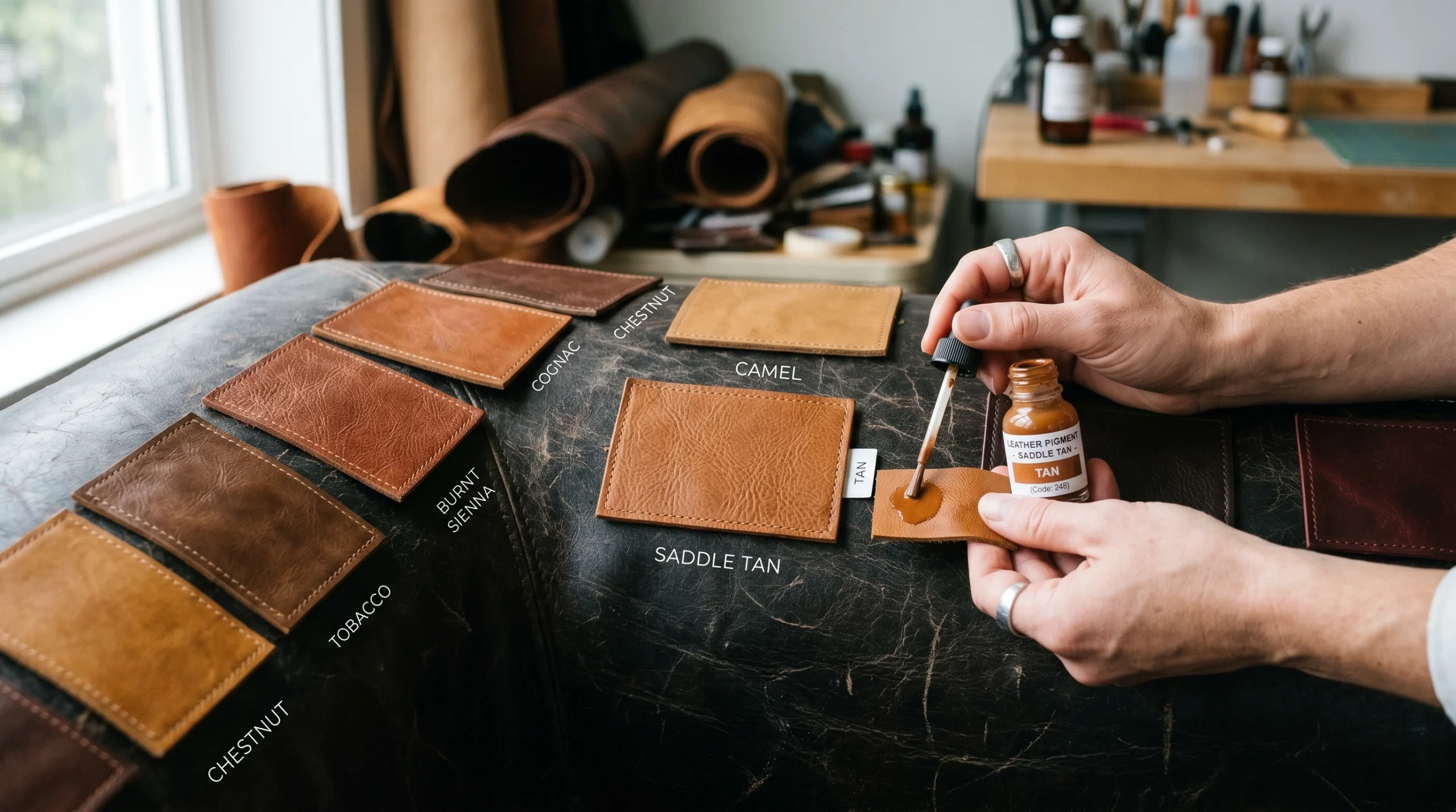  Professional leather colour restoration and matching