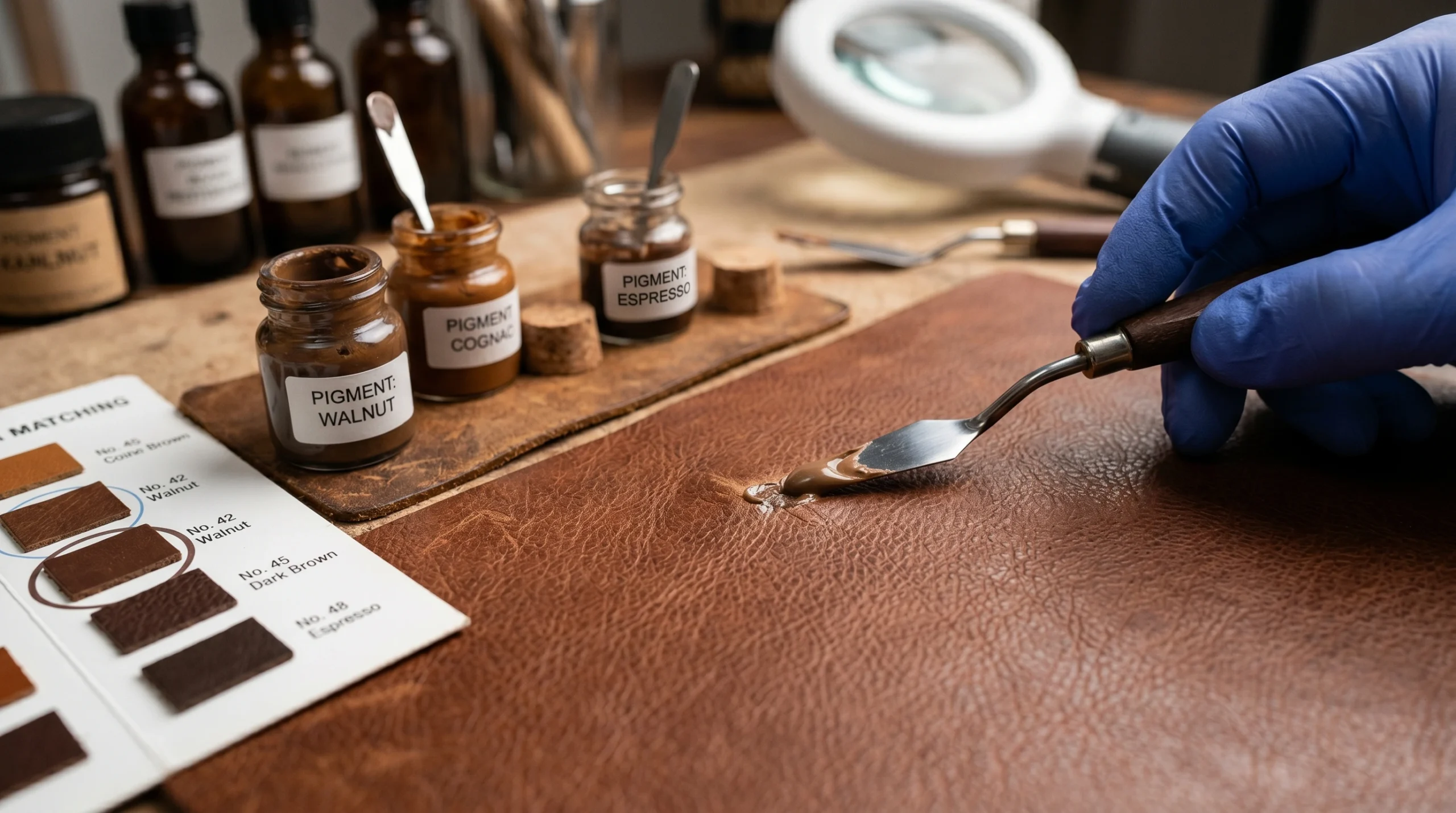 Leather sofa burn repair and colour restoration in Dubai