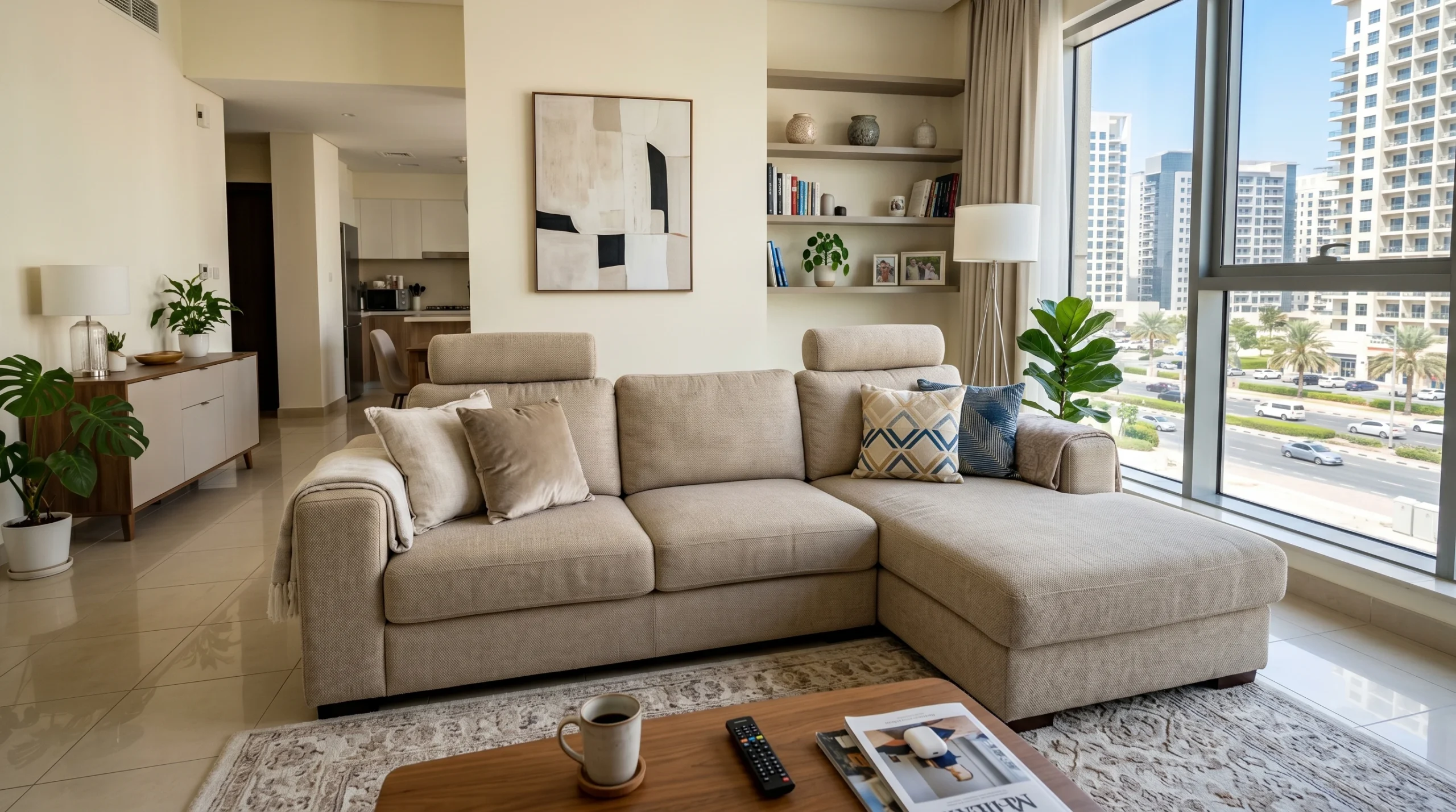  professionally restored sofa headrest and armrests Dubai living room